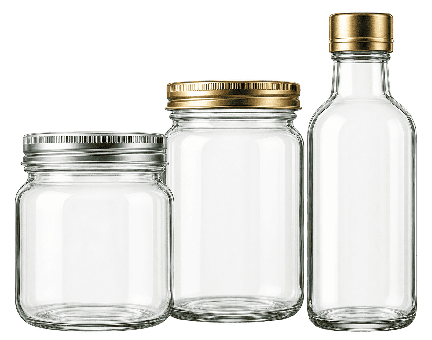 Glass bottles and jars